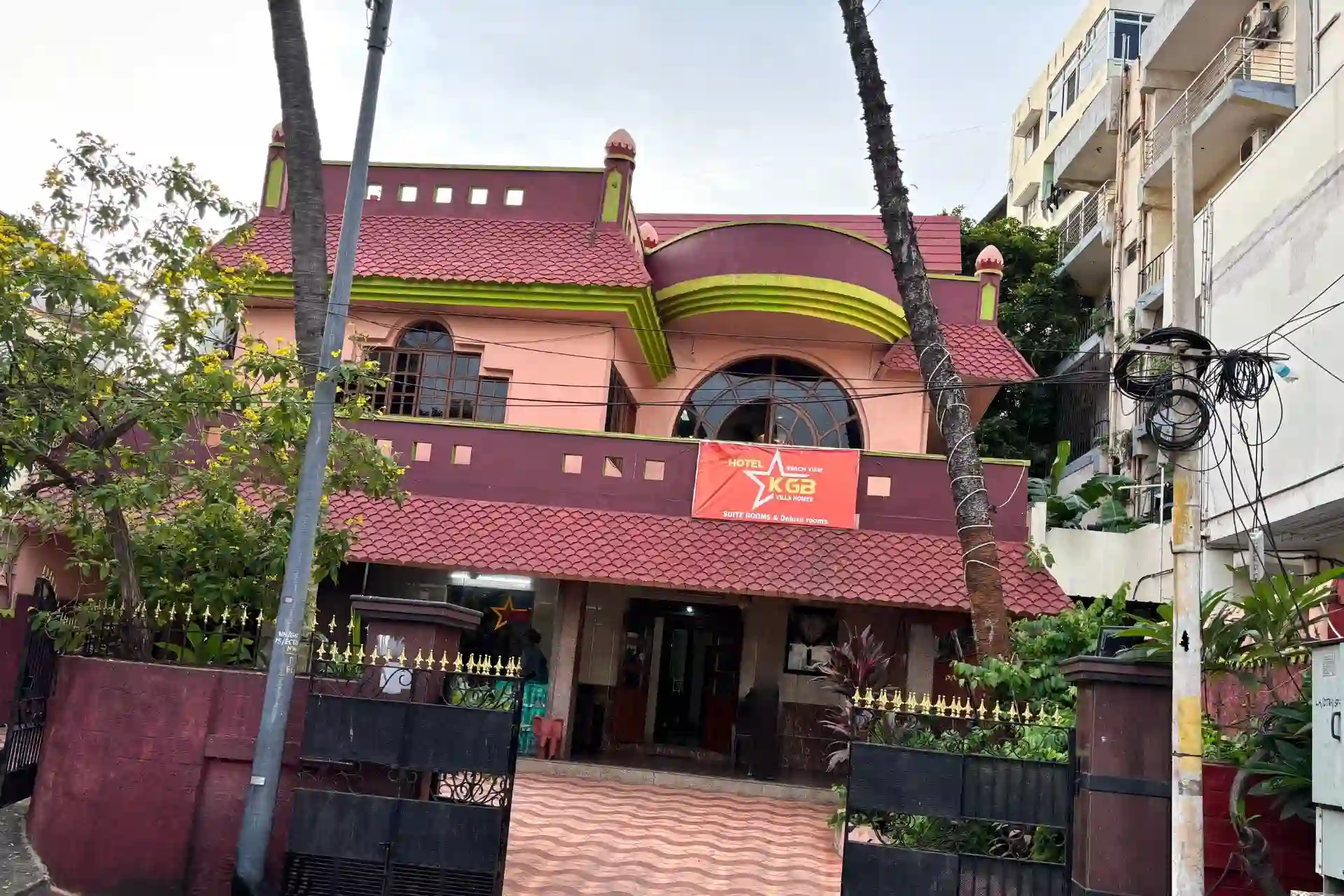 Front view of Hotel KGB Vizag near RK Beach