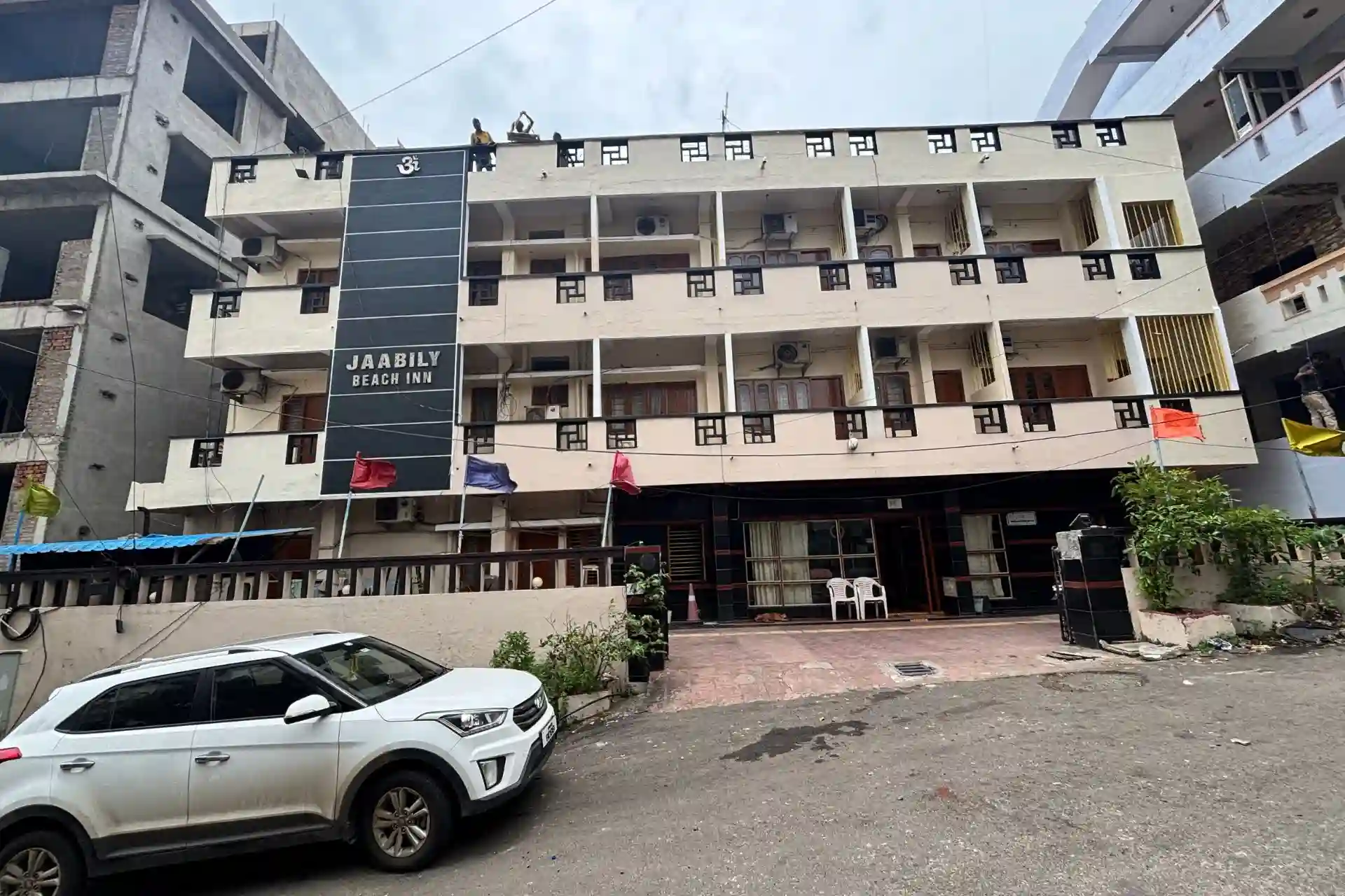 Front view of Jaabily Beach Inn Vizag near RK Beach