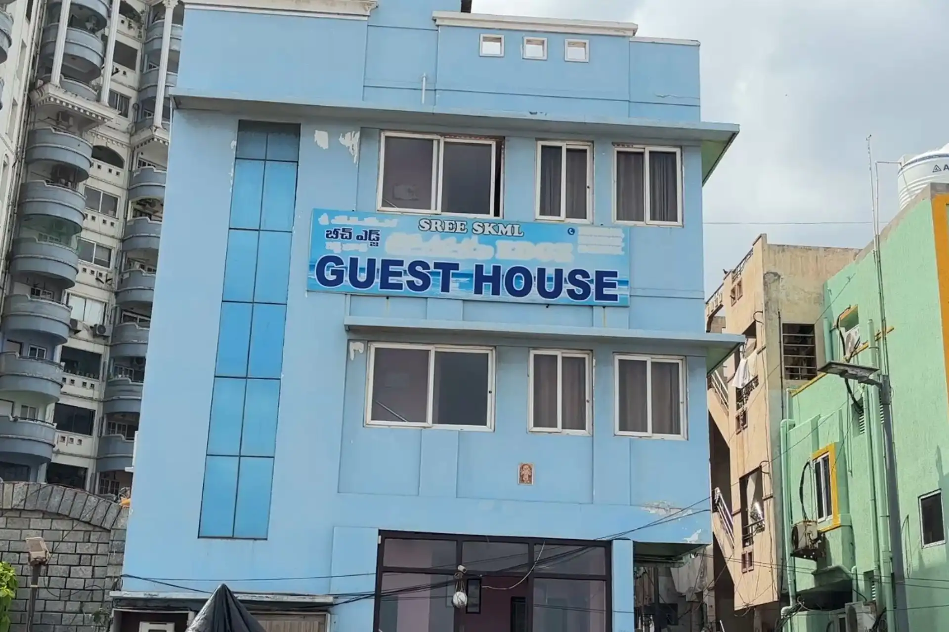 Front view of SKML Edge Beach Guest House Vizag near RK Beach