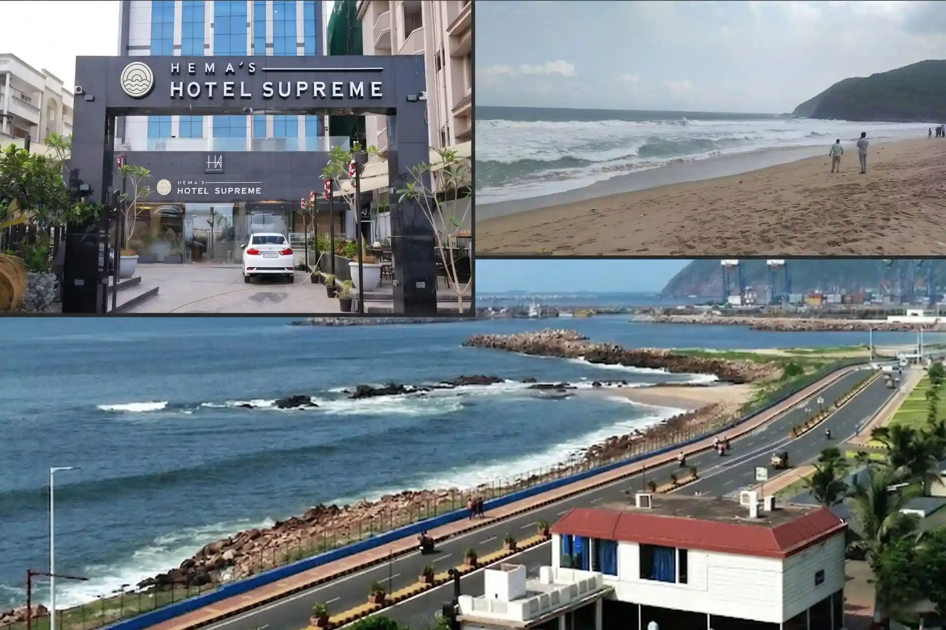Sea facing hotels in Vizag with beach view balcony near RK Beach